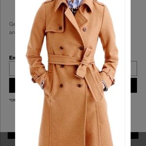 J.Crew Tan Wool Cashmere Icon Trench Coat Jacket